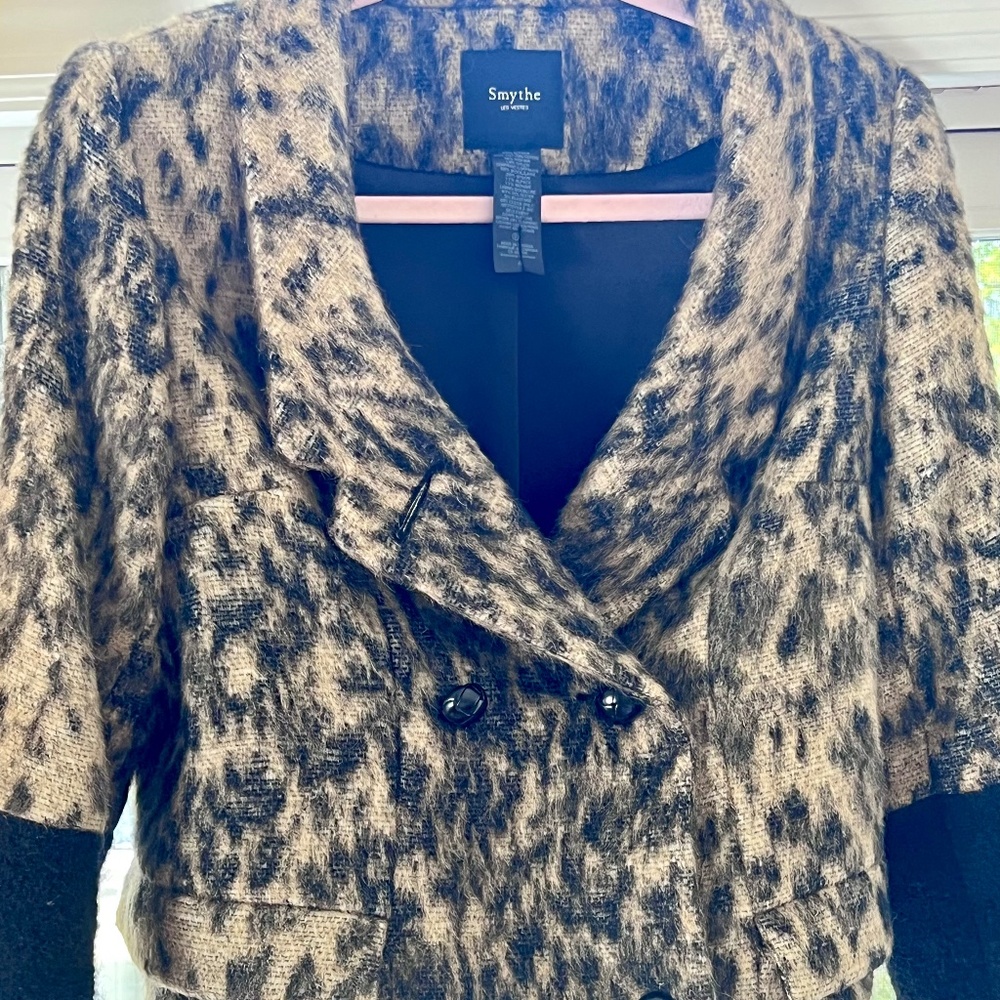 Smythe cropped leopard jacket size 4